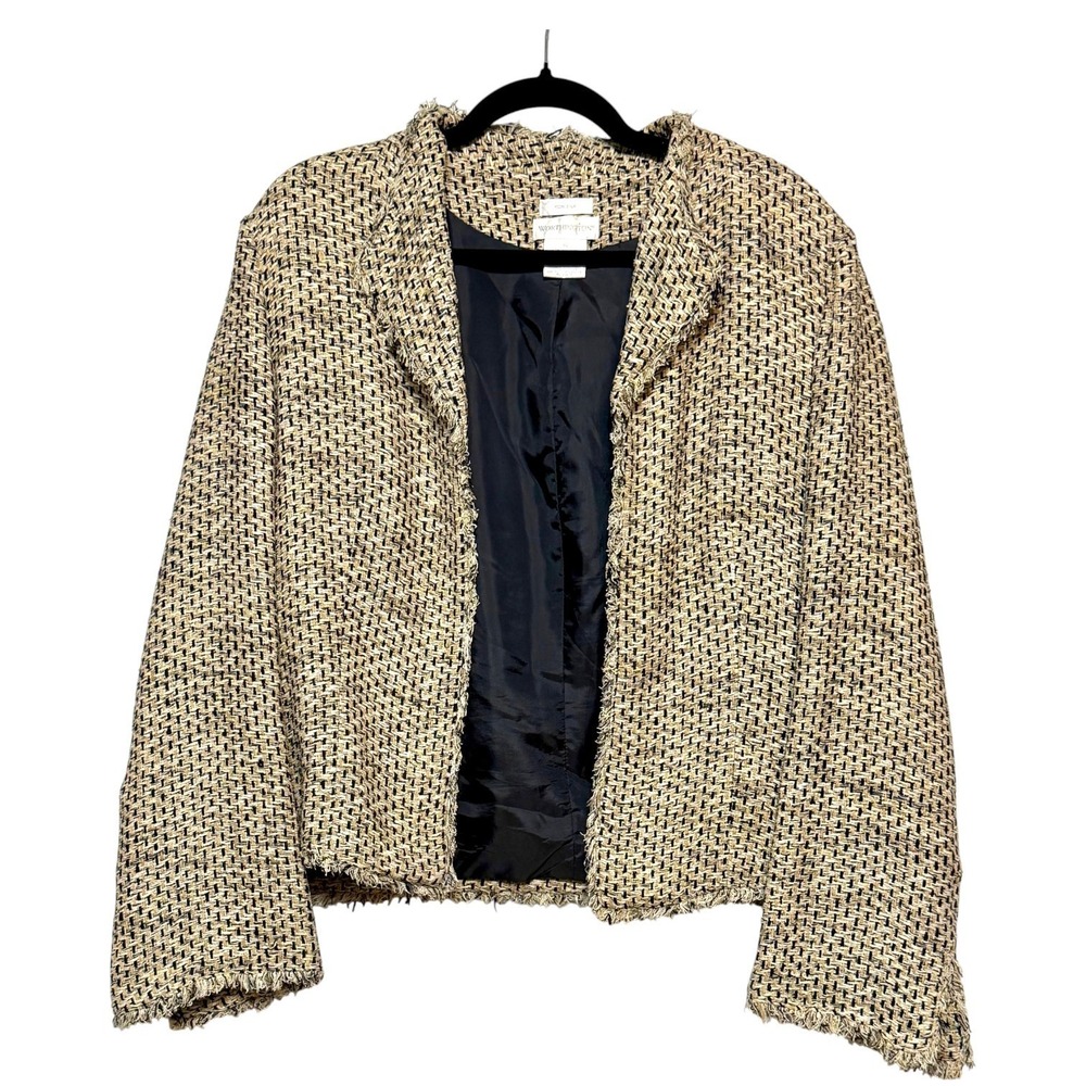 Worthington Classic Chic 100% Silk Tweed Jacket Womens Size 16 Bosscore Parisian
